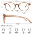 thumbnail image 2 of KOOSUFA Blue Light Blocking Reading Glasses +1.0 Round Women Men Light Weight Eyewear Reader Eyeglasses with Spring Hinge Transparent dark brown, 2 of 7