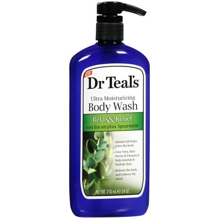 Moisturizing Foam Bath - Dr Teal's Ultra Moisturizing Relax & Relief Body Wash with Eucalyptus Spearmint, 24 oz.