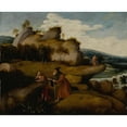thumbnail image 2 of Jan Jansz Mostaert 24x20 Gold Ornate Framed and Double Matted Museum Art Print Titled - The Temptation of Christ, 2 of 4
