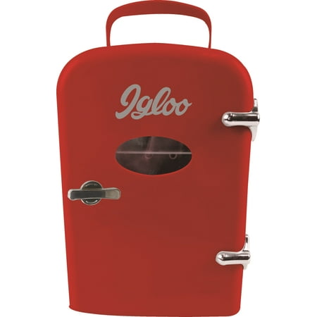 RCA Portable Retro 6-can Mini Fridge RMIS129 in Red