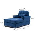 thumbnail image 3 of Alexent Calma Modern Linen Fabric Indoor Chaise Lounge in Blue, 3 of 10