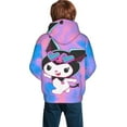thumbnail image 2 of Sanrio Kuromi Kids' Hoodie 3d Print Sweatshirt Soft Pullover Hooded With Big Pockets Fans Gifts For Boys Or Girls X-Large, 2 of 7