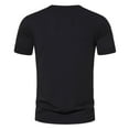 thumbnail image 4 of Tbopshirt Summer Tops,Men's Leather Patchwork Short Sleeved T-shirt Round Neck Pullover Short Sleeved Fashionable Casual T-shirt Top Blouses, 4 of 4