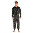 thumbnail image 3 of FORMRS Onesies Pajama for Adults Unisex Hoodie Winter Jumpsuit One Piece Sleepwear, Sizes S-2XL, Black Neon Lightning, 3 of 7