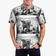 thumbnail image 3 of Balery Yak Printed Men’s Short Sleeve Polo Shirt, Midweight Men's Shirt,Golf Polo shirts -XX-Large, 3 of 9