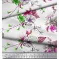 thumbnail image 2 of Soimoi Pink Rayon Fabric Leaves & Floral Decor Fabric Printed BTY 42 Inch Wide, 2 of 3