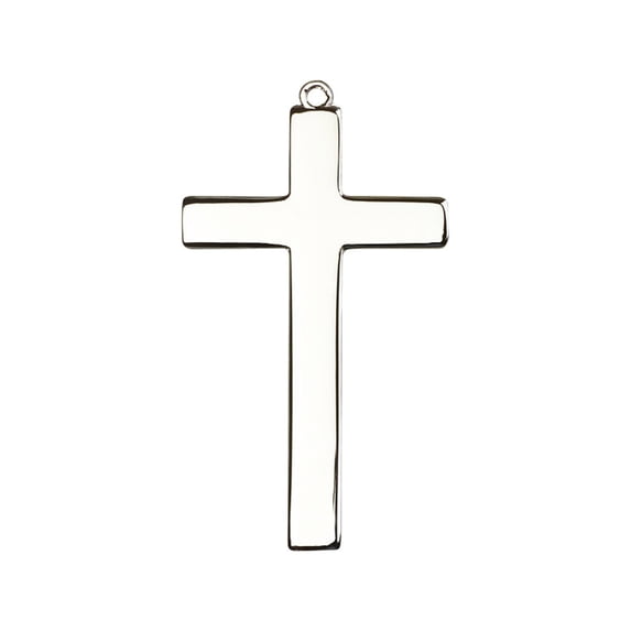 Silver Plate Cross Keychain 2 5/8 x 1 1/2 inches