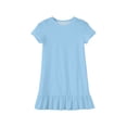 thumbnail image 4 of Abcomgle Girl's Summer Casual Dress Casual A-Line Short Sleeve Midi Dress Solid Summer Ruffle Hem Swing Sundresses with Pockets for 4-14t Kids, 4 of 5