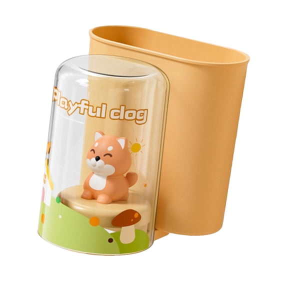 CarpNettore Cartoon Toothbrush Holder Cute Toothpaste Storage Box Rinsing Cup Stand for Home Orange