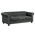 thumbnail image 4 of Morden Fort  Linen Chesterfield Sofa with Button Tufted, Nailhead and Solid Wood Legs for Living Room Grey, 4 of 5