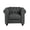 Linen Charcoal Grey, variant on Morden Fort Velvet Accent Club Chair, Chesterfield Sofa Chair with Rolled Arms, Living Room Chair, Grey