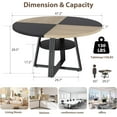 thumbnail image 4 of Round Dining Table for 4-6,Kitchen Dining Room Circle Dinner Pedestal Table,42" Farmhouse Kitchen Table with Storage,Space Saving Wood Kitchen & Dining Room Furniture, 4 of 8