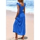 thumbnail image 2 of Vestido PRETTYGARDEN Cuello Cuadrado Fruncido con Ojal Azul XXL, 2 of 8