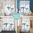 thumbnail image 5 of No Hook Shower Curtain with Snap in Liner, Watercolor Sea Turtle Coral Waterproof Bath Curtain Double Layers with See Through Top Window, Starfish Seagrass Hotel Shower Curtains 72x84in, 5 of 9