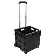 Anself Foldable Shopping Cart with Handle 30L Large Capacity Collapsible Handcart with Wheels