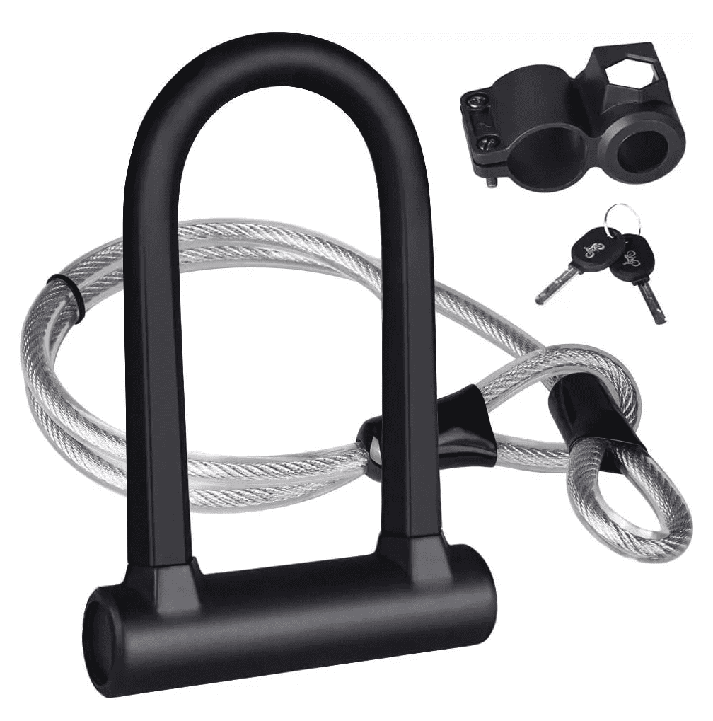 Candado Tipo U Para Bicicleta Seguridad Con Llave 3pcs negro