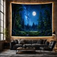 thumbnail image 6 of Nocturnal Forest With Milky Way and Full Moon, Mystical Digital Art for Nature Lovers, Celestial Wall Decor, Housewarming Gift Tapestry Wall Hanging for Bedroom and Living Room, 6 of 7