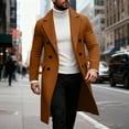 thumbnail image 3 of Havenx Mens Wool Blend Casual Trench Coat Single Brested Notched Collar Lapel Trench Coat Wool Blend Long Jacket Peacoat with Pockets Casual Slim Fit Classic Winter Fashion Jackets,Ginger 2XL, 3 of 4