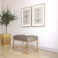 thumbnail image 2 of American Home Classic Laurence 18" Steel/PU Fabric Stool in Gold/Sand Gray, 2 of 5