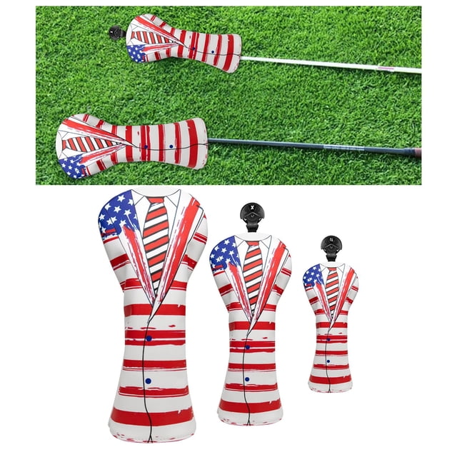 Golf Wood Headcover Suit Pattern Fundas antideslizantes para conductores con 3 PIEZAS Sharpla Casco de palo de golf