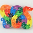 thumbnail image 3 of 26pcs Alphabet Wooden Puzzle Jigsaw Kids Number Block Preschool Snake Toy, 3 of 5