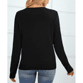 thumbnail image 5 of SOMER Women's Sweater Long Sleeve Pullover V-Neck Sweater Soft Lightweight Knit Tops 2025 Black, 5 of 6