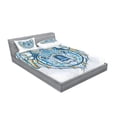 thumbnail image 2 of Ambesonne Blue Fitted Sheet & Pillow Sham Set, Tribe Koala, Full, Blue, 2 of 2