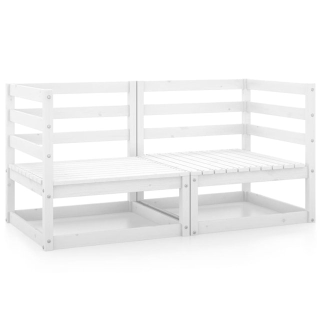 vidaXL Canapés d'Angle de Jardin 2 Pcs Blanc Bois Massif Pin