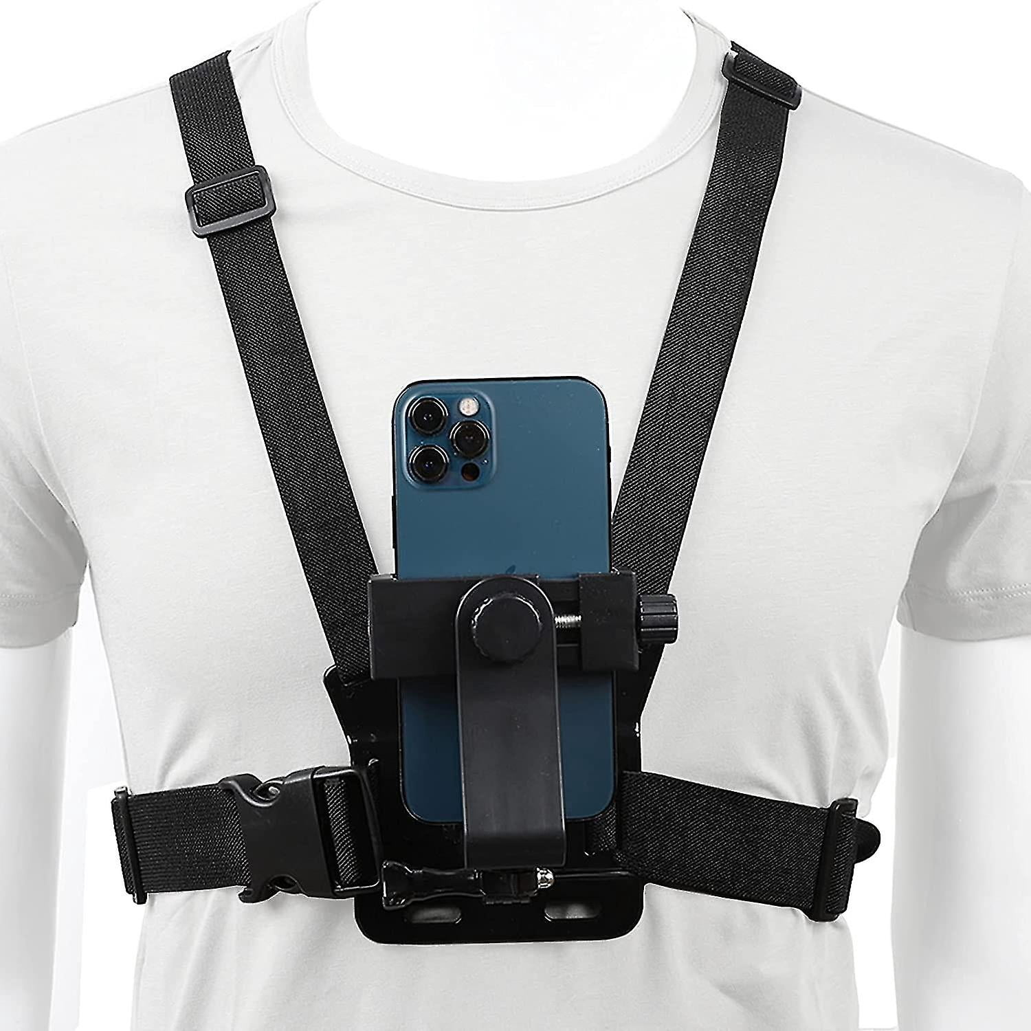 Harnais de Poitrine pour Cellulaire, Support de Clip pour Cellulaire Compatible avec Samsung Iphone Gopro