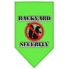 Backyard Security Screen Print Bandana Lime Green Small