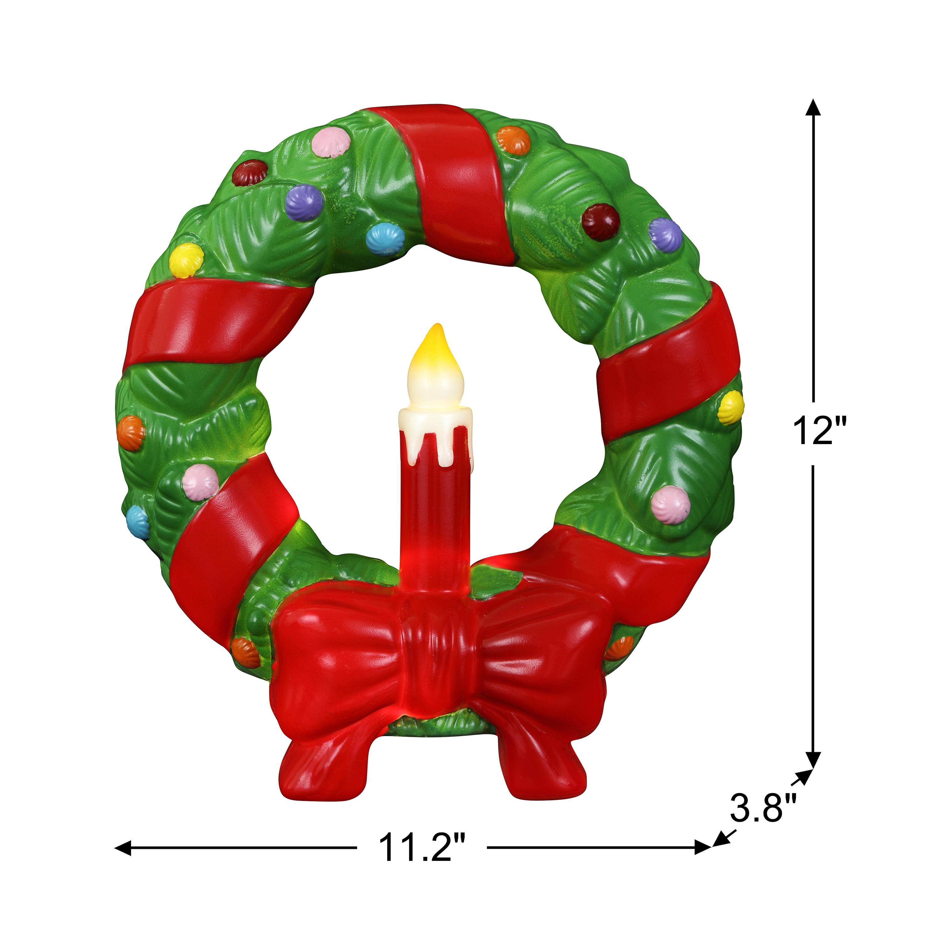 レア　Mr.CHRISTMAS　リース Mr. Christmas Decorative 12-inch Blow Mold Wreath, Green - Walmart.com
