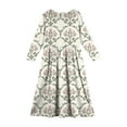 thumbnail image 3 of Inglocry Girls Maxi Dress Long Sleeve Casual Round Neck Holiday Dress with Pockets for 5-14 Years Teen Summer Dresses Mint Green 5-6Y, 3 of 4