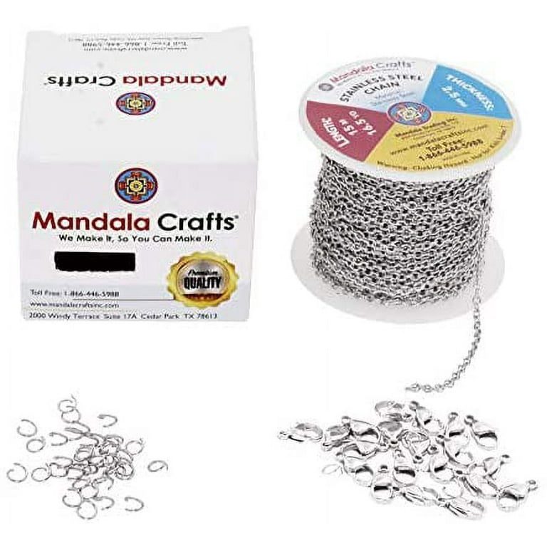 Mandala Crafts Stainless Steel Link Cable Chain with Lobster Clasp and Jump  Rings for Necklace, Jewelry Making, Crafting 