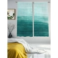 thumbnail image 3 of Abstract Ocean Sheer Curtains for Living Room Bedroom, Teal Gradient Oil Painting Texture Light Filtering Sheer Curtains, Rod Pocket Voile Window Drapes, 2 Panels Set 52"x 63", 3 of 7