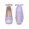 thumbnail image 5 of Allegra K Ankle Strap Chunky Heels Mary Jane Pumps for Women Lavender 7, 5 of 6