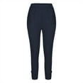thumbnail image 4 of Pants for Women Work Casual Capris for High Waist Stretch Leggings Slim Fitting Yoga Athletic Exercise Workout Capris 01 Trousers, 4 of 4