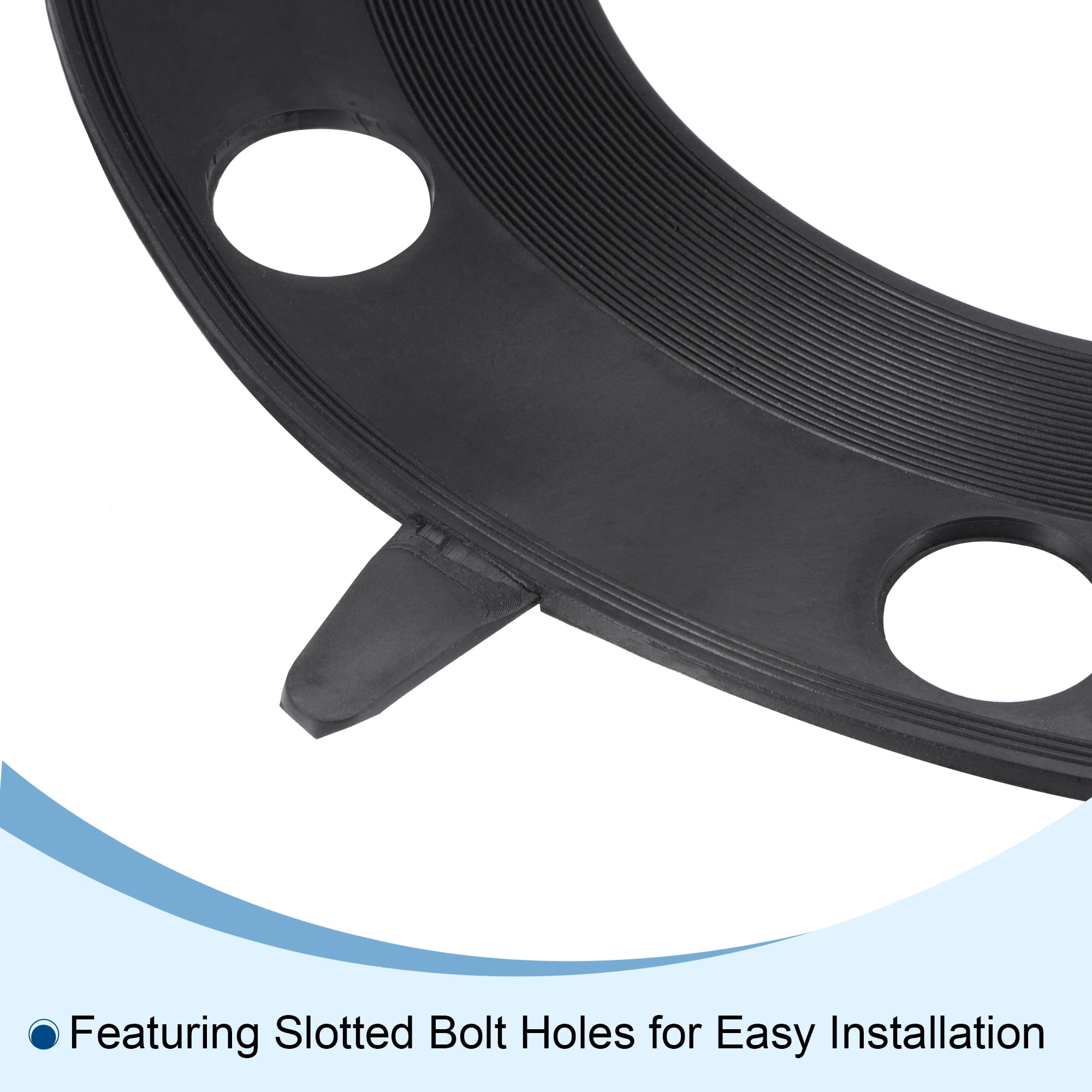 Rubber Flange Gasket Full Face DN Pipe 8 Bolt Holes Black Flat Washer Black 4"