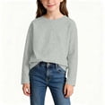 thumbnail image 4 of FAIWAD Boys Girls Long Sleeve Tops Kids Crewneck Casual Solid Color Pullover Basic School Daily Outdoor Clothes, 4 of 8