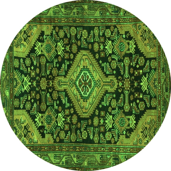 Ahgly Company Indoor Round Persian Green Traditional Area Rugs, 6' Round