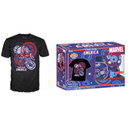 Funko POP! Tees Marvel Art Series Captain America #36 with Size 2XX-Large [2XL] T-Shirt Collectors Box Exclusive