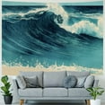 thumbnail image 4 of Fenyluxe  Ocean Tapestry Wall Hanging, Blue Japanese Sea Wave Surf Summer Season Beach Indian Wall Art Tapestries, The Great Wave Tapestry Decor for Bedroom Living Room Home Dorm  40x30inch, 4 of 6