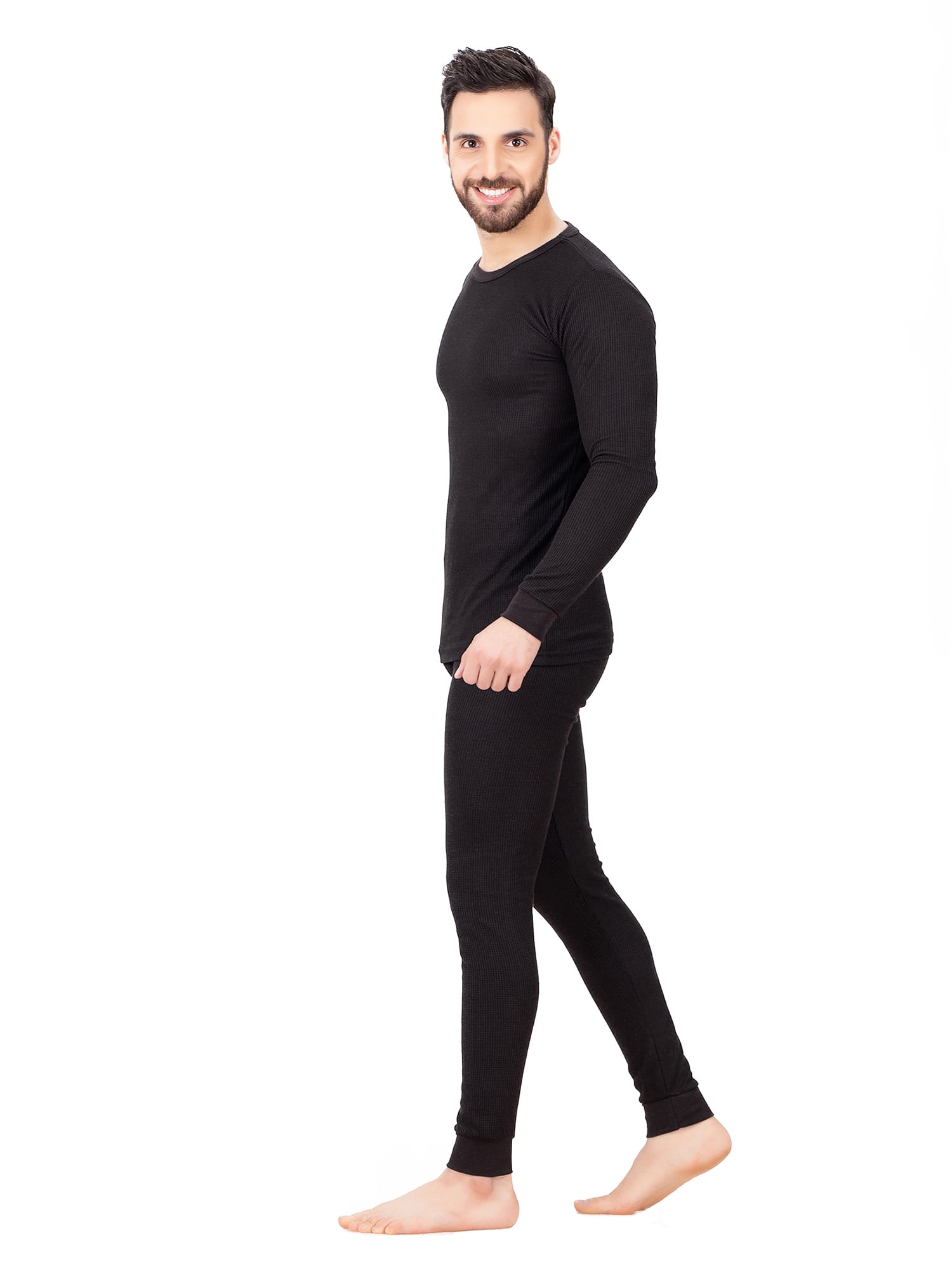Men’s Thermal Underwear Set Waffle Long Johns Set Base Layer Top and Bottom Set 
