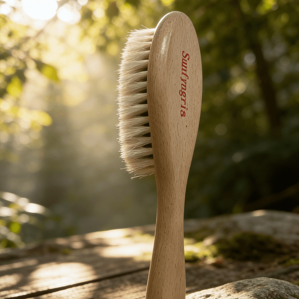 Natural Wooden Hair Brush - Soft Bristles for Newborns & Infants | Cradle Cap Care & Scalp Massag