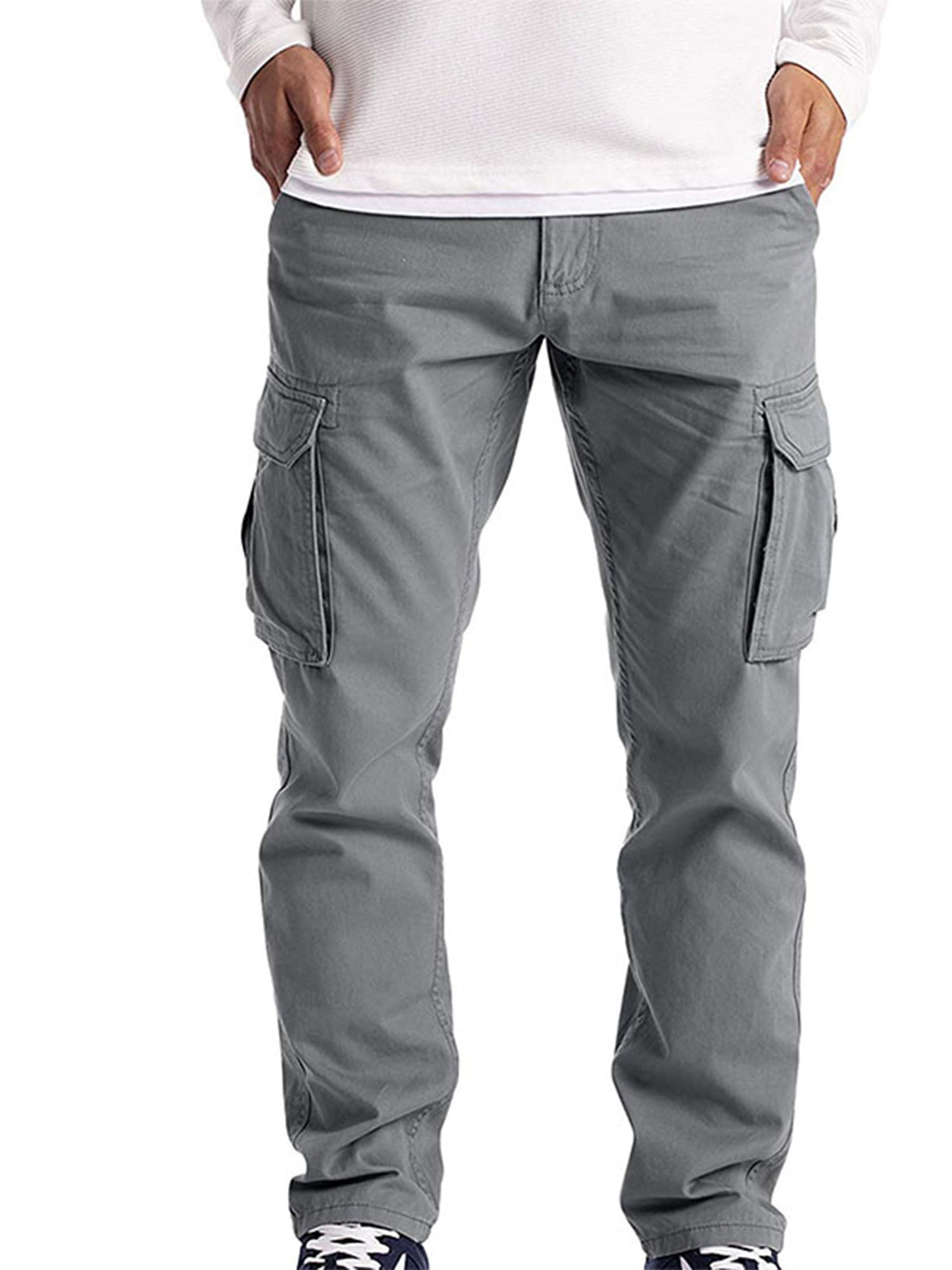 Mens Casual Cargo Trousers Outdoor Soft Shell Climbing Hiking Straight Pants 
