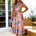 thumbnail image 1 of TaTaai Women's Casual Maxi Dress Round Neck Sleeveless Floral Print Fitted Stretchy Summer Dress Rose Pattern Long Dress Gift, 1 of 6