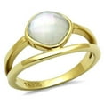 thumbnail image 1 of Bague en Acier Inoxydable IP Gold pour Femmes avec Precious Stone en Blanc - Taille 6, 1 of 1