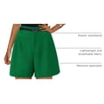 thumbnail image 4 of Shorts PRETTYGARDEN Verano 2025 Tiro Alto Pierna Ancha Verde XL, 4 of 6