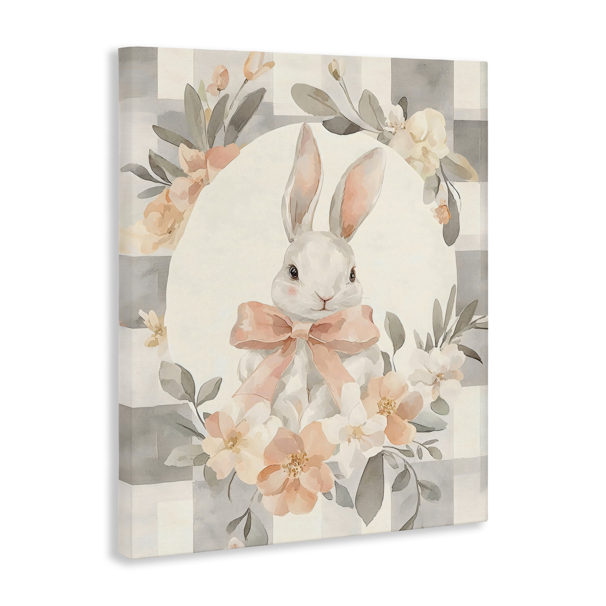 Stupell Industries Adorable Bunny in Wreath Canvas Wall Art, design by Creative Studio