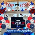 thumbnail image 4 of Fighter Jet Themed First Birthday Party Decorations Aircraft Top One 1st Birthday Banner Cake Topper Red and Blue Latex Balloons Set for Boys Airplane 1st Birthday Supplies, 4 of 7