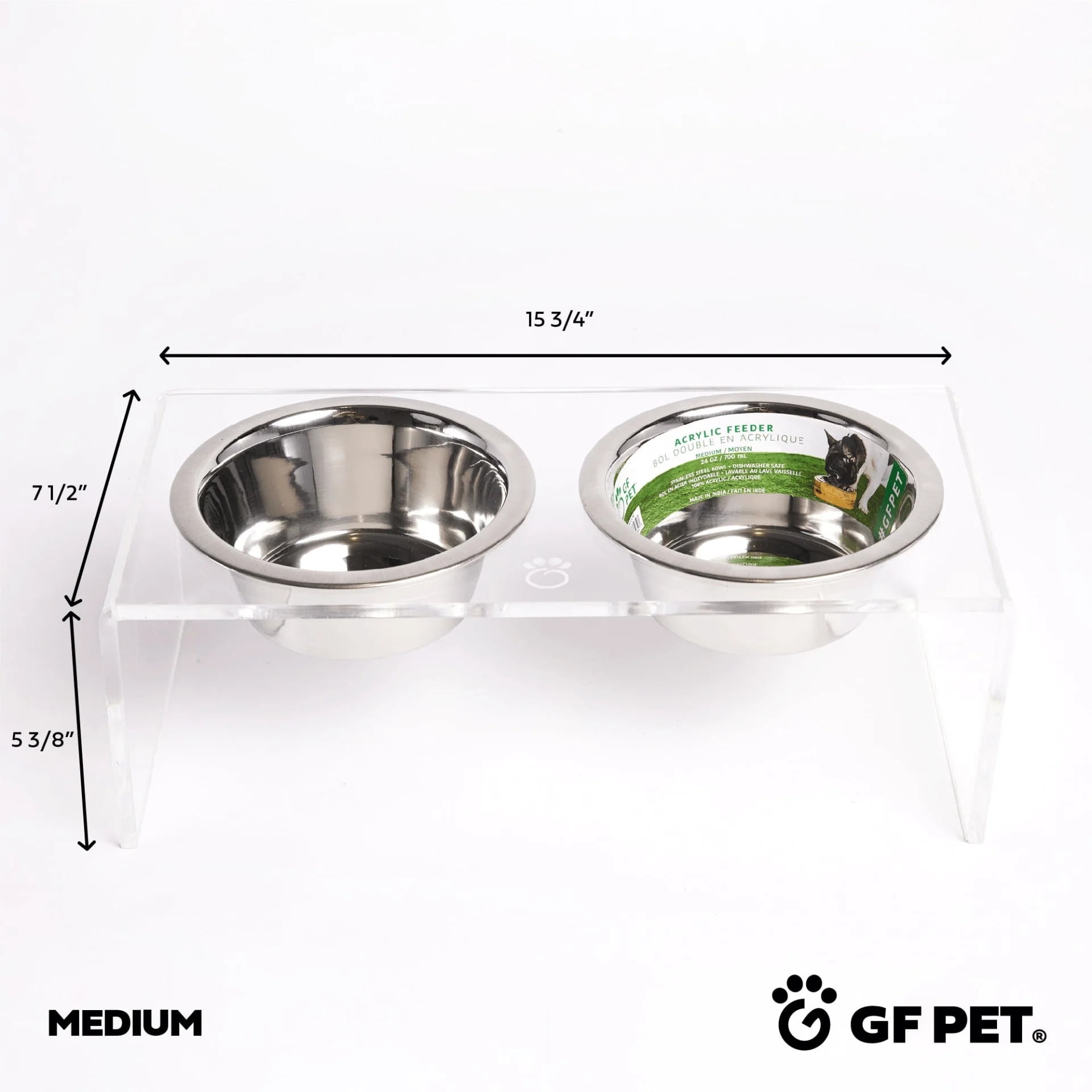 Acrylic Double Feeder - Clear - S